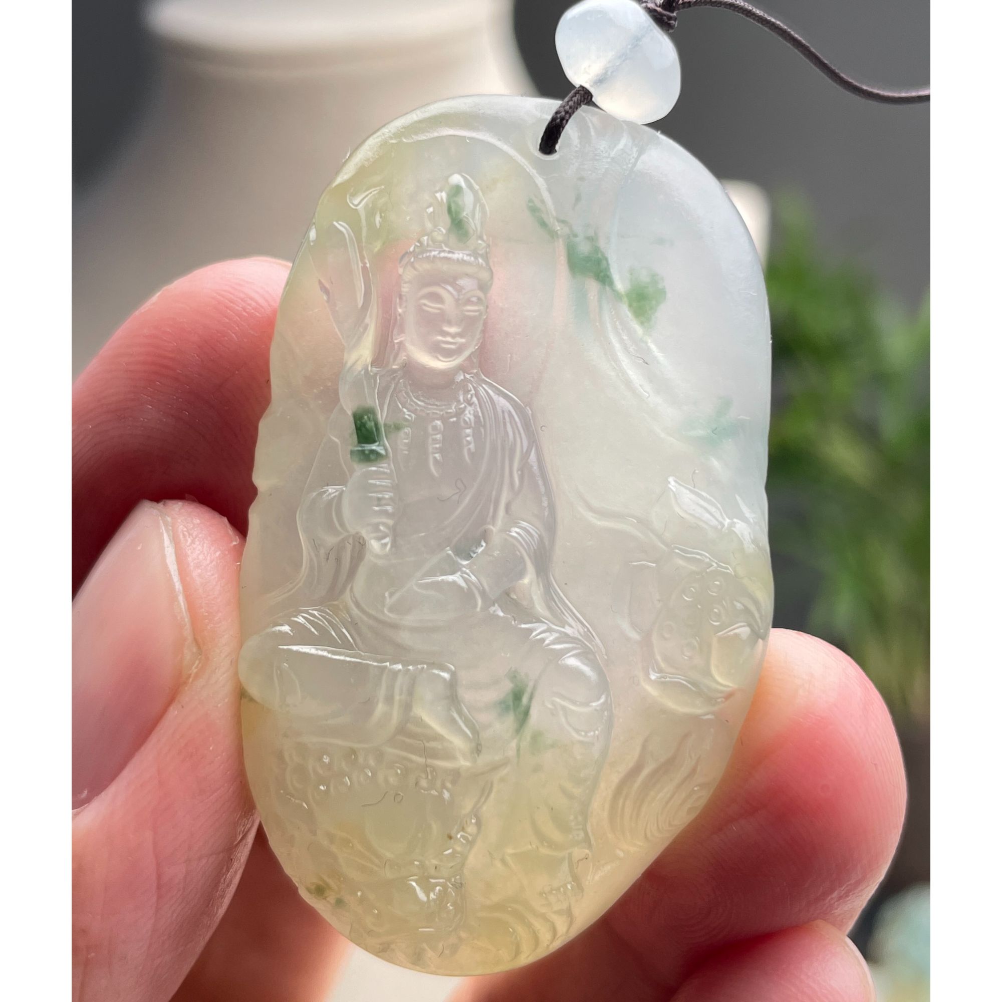 天然缅甸翡翠A 货文殊