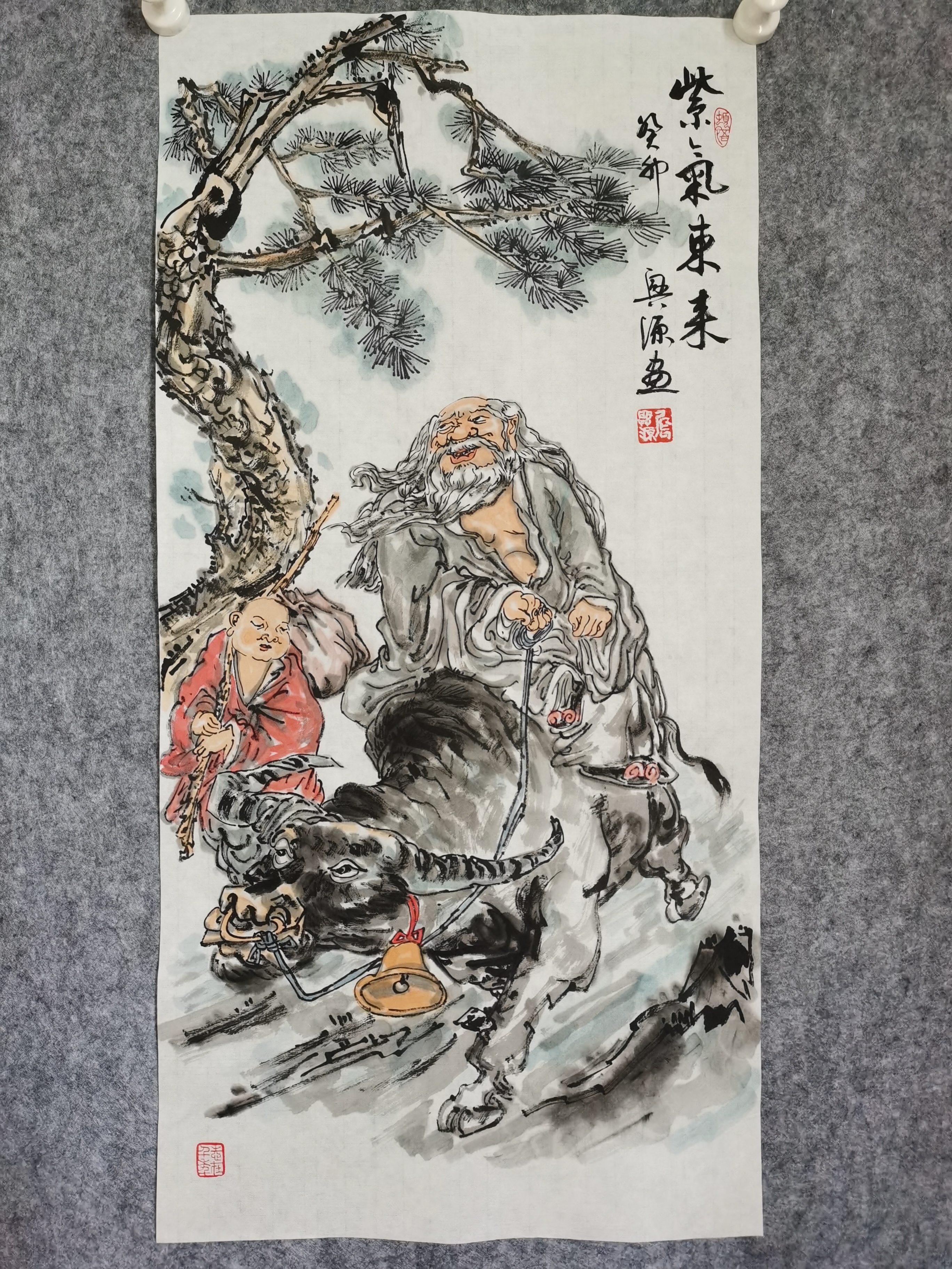 国画四尺四开34*68厘米，生宣手绘，手绘作品有小差异，介意慎拍。