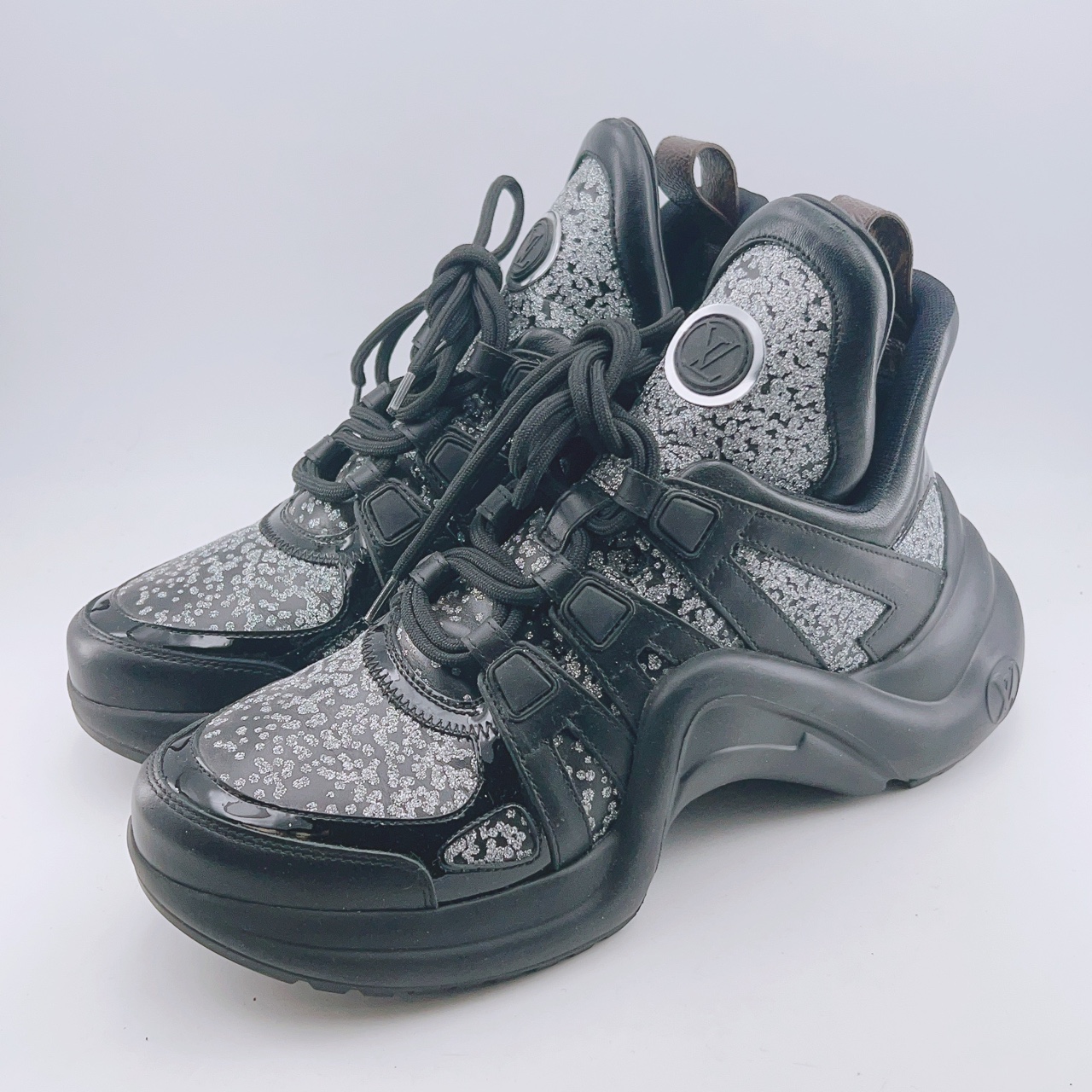 95新 LouisVuitton/路易威登 37.5码/雪花满印拱桥老爹鞋