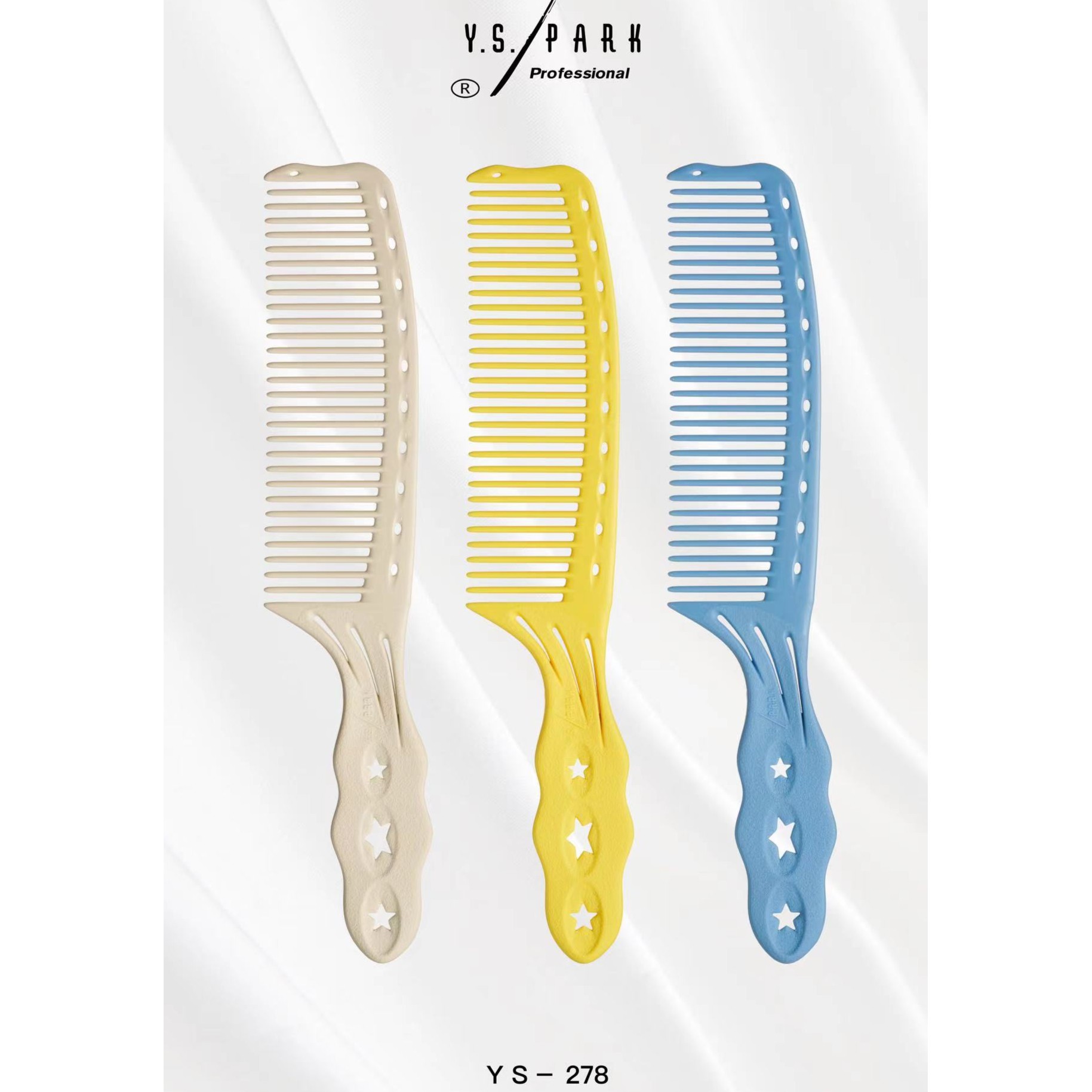 日本YSPARK专业男发梳子YS278苹果梳剪发梳裁剪平头梳子279