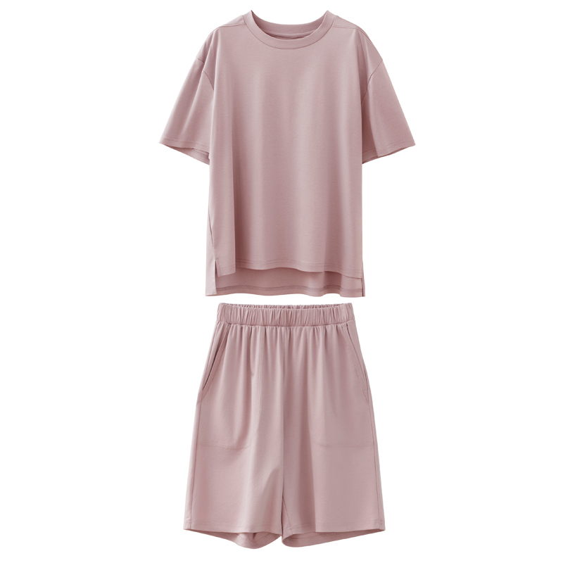 【LVFan】夏季棉莫代尔桑蚕丝混纺懒人家居服女士短套装03S256
