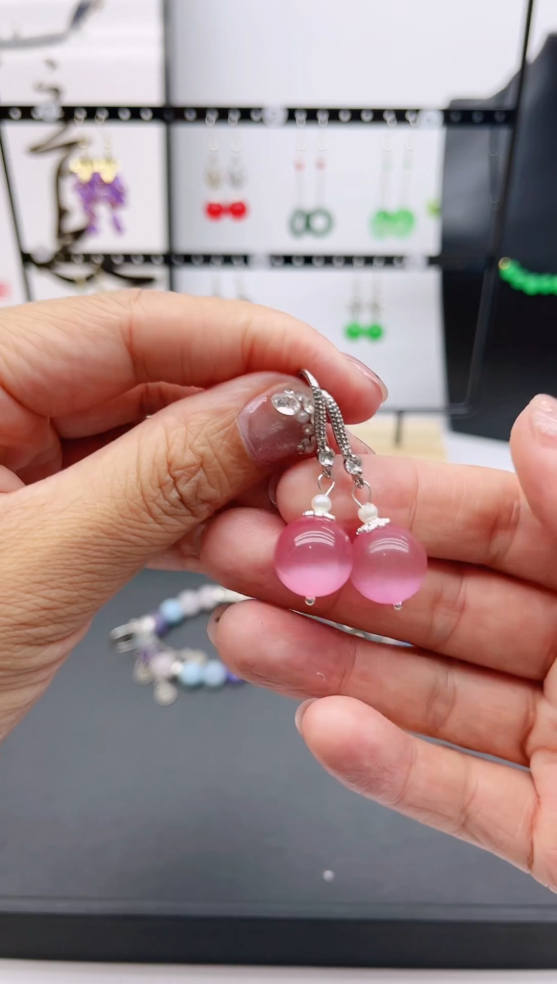 【闪购商品】南红玛瑙耳饰银S925镶嵌0000000156