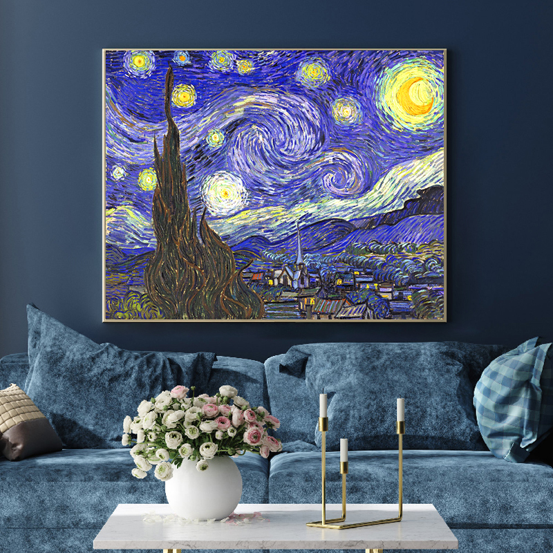 DC/蒂彩【梵高的星空】艺术钻石画世界名画星月夜手工diy七夕礼物