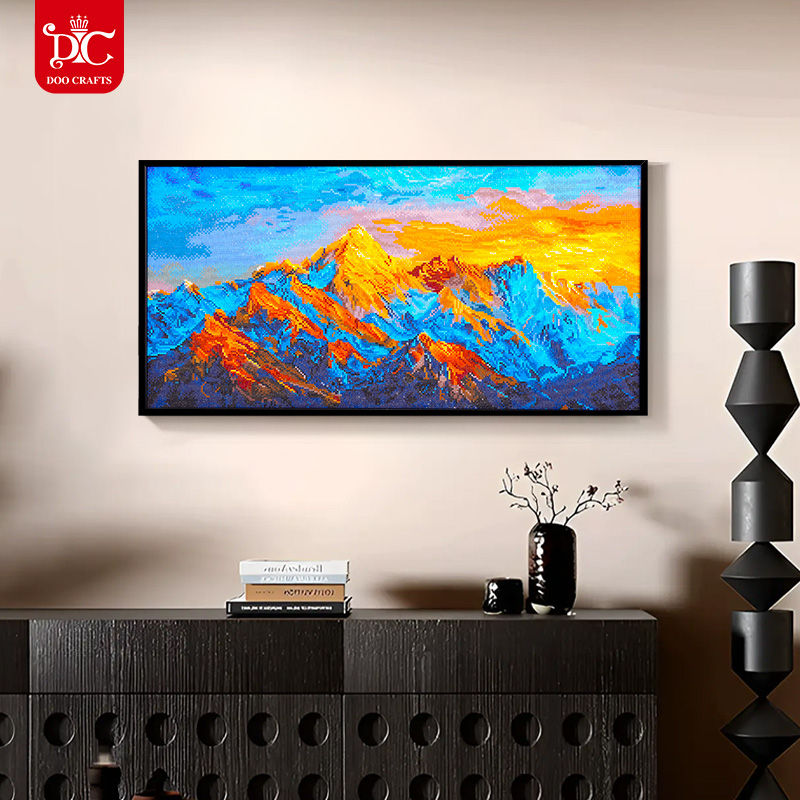 DC/蒂彩【日照金山】钻石画客厅装饰挂画点贴钻十字绣手工diy