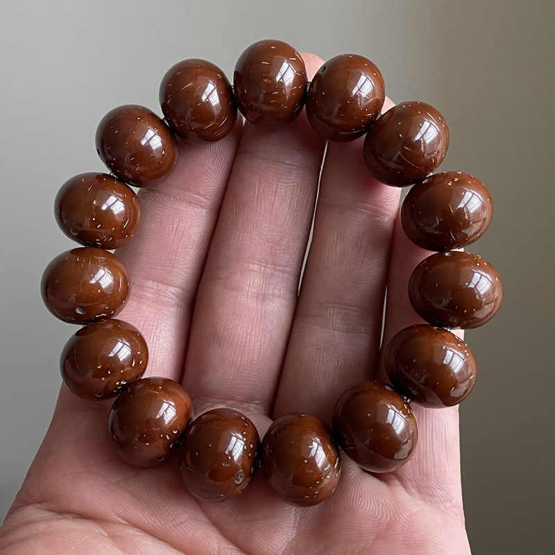 紫金鼠光珠手串 招财鼠雕刻算盘珠 手串有轻微瑕疵