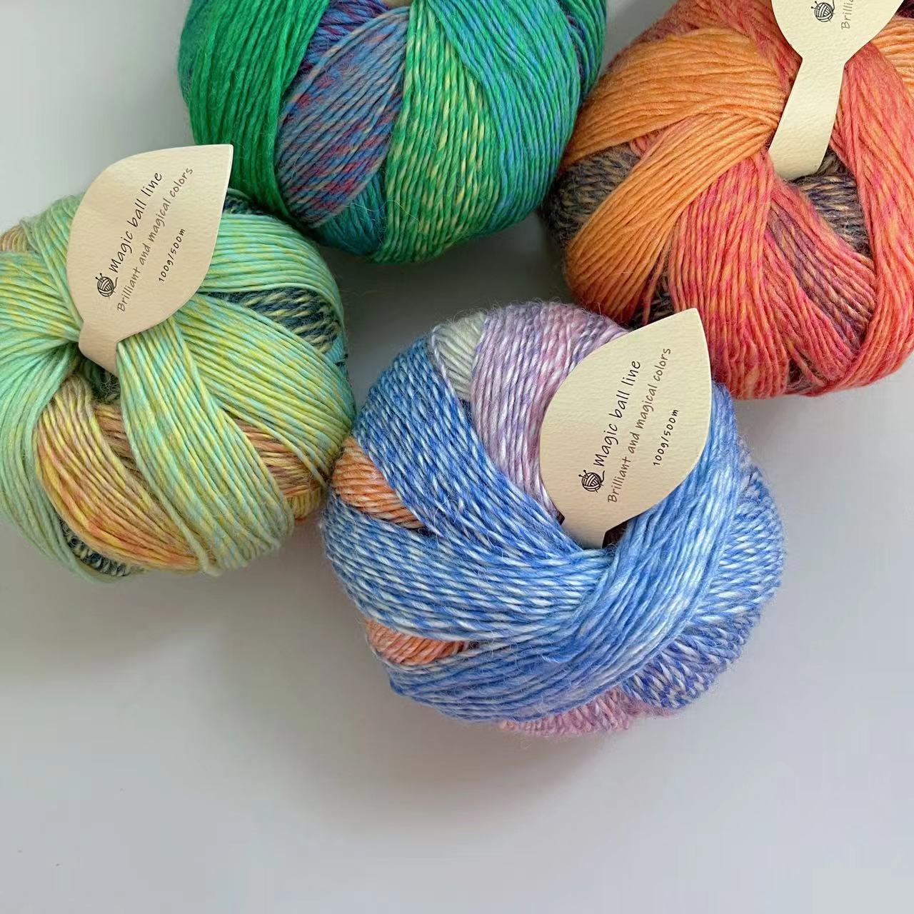 渐变AB段染羊毛线 披肩围巾帽子线 手工diy  100克