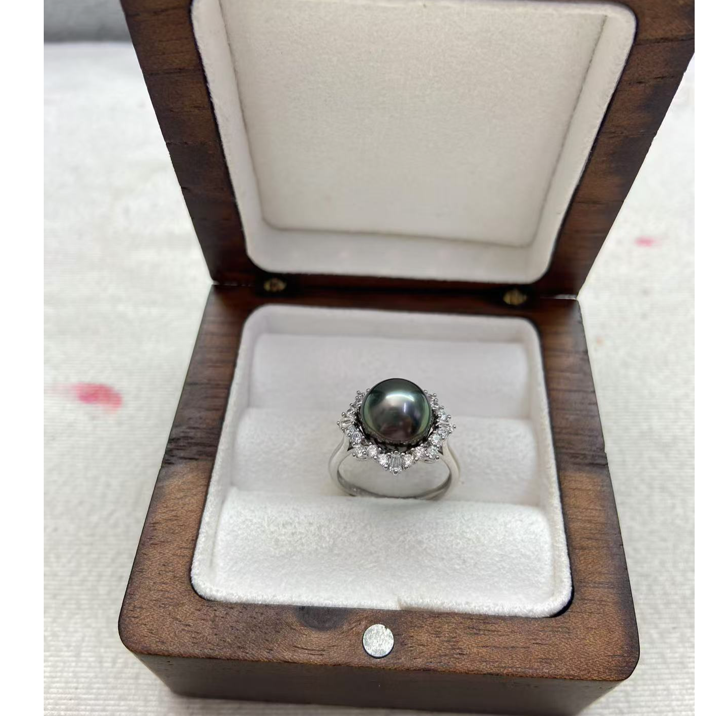 大溪地海水珍珠太阳花戒指款