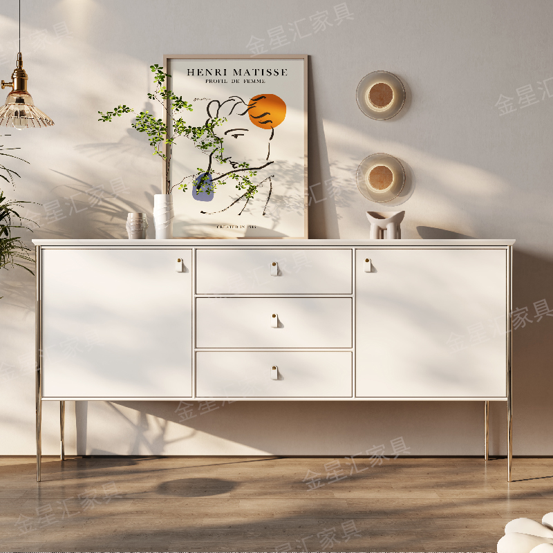 意式卧室储物柜入户玄关高脚柜轻奢客厅收纳斗柜电视置物装饰边柜