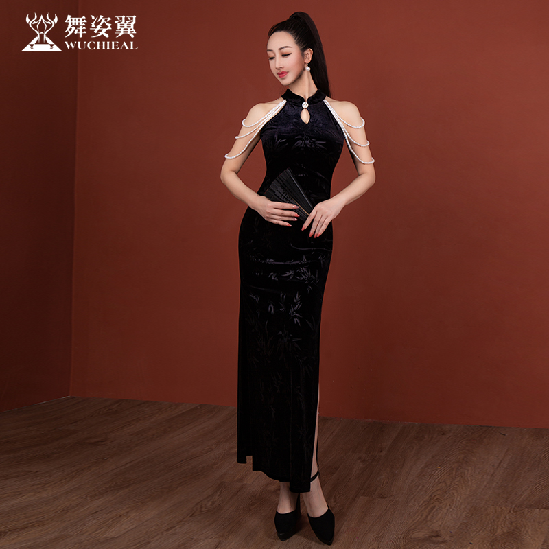 XT1168舞姿翼2024新款古典训练服走秀练功服旗袍