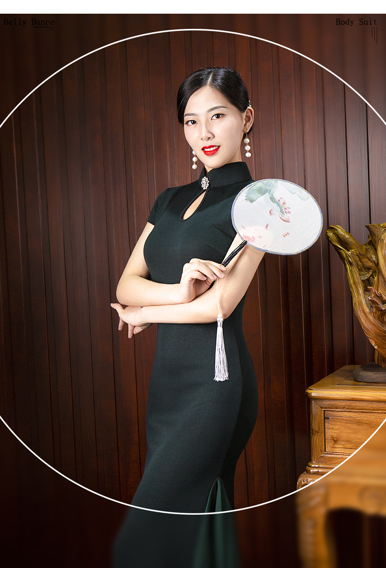 XT228舞姿翼礼仪衣形体服女旗袍新款古典训练服走秀肚皮舞练功服