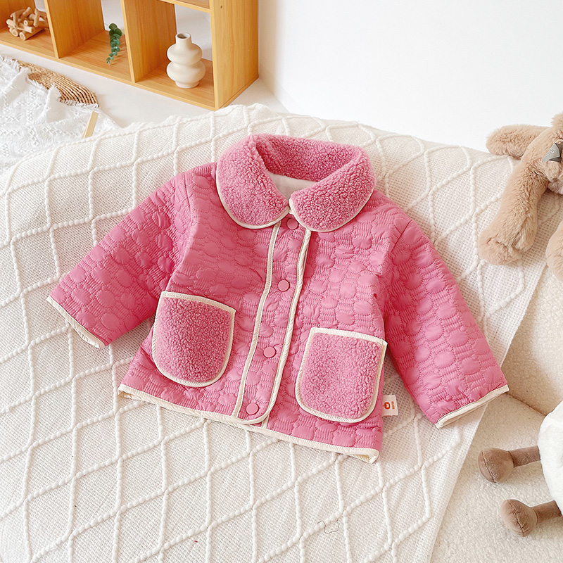 橘止皮【现货】女童外套棉衣秋冬洋气儿童加绒保暖棉服外套QW233445