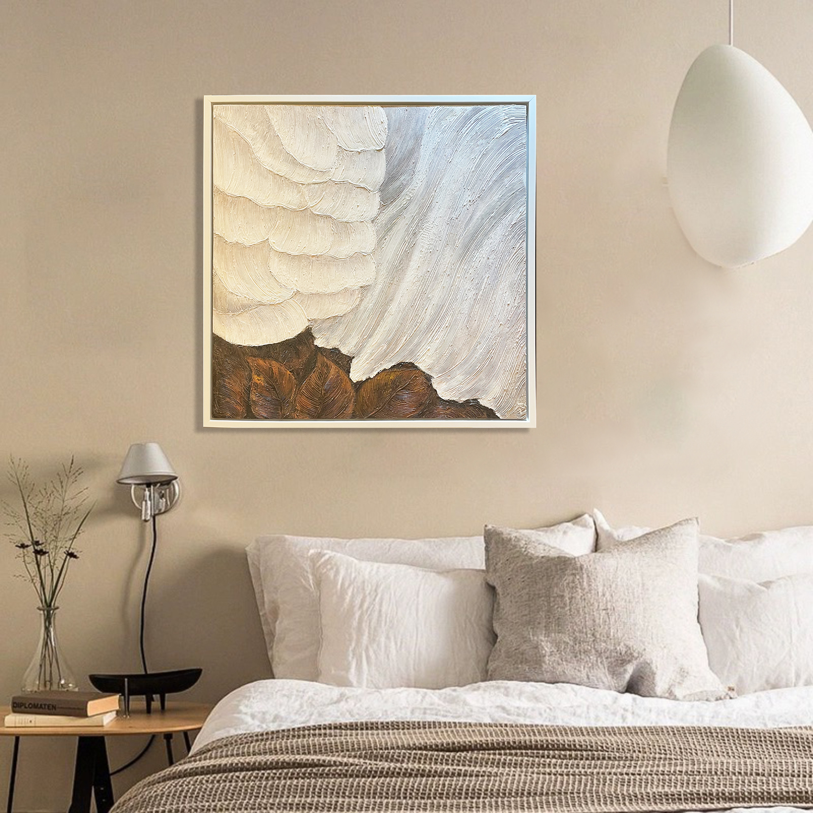 简美风格抽象派暖色调纯手绘油画装饰画