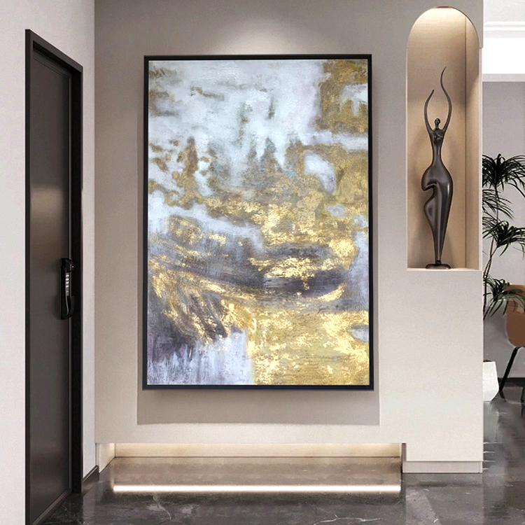遇听《金涌》现代轻奢风格纯手绘油画【不包安装】【所有尺寸都属定制】
