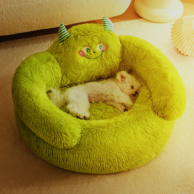 狗窝四季通用半封闭式泰迪狗沙发冬款猫窝加绒加厚冬天保暖长毛绒