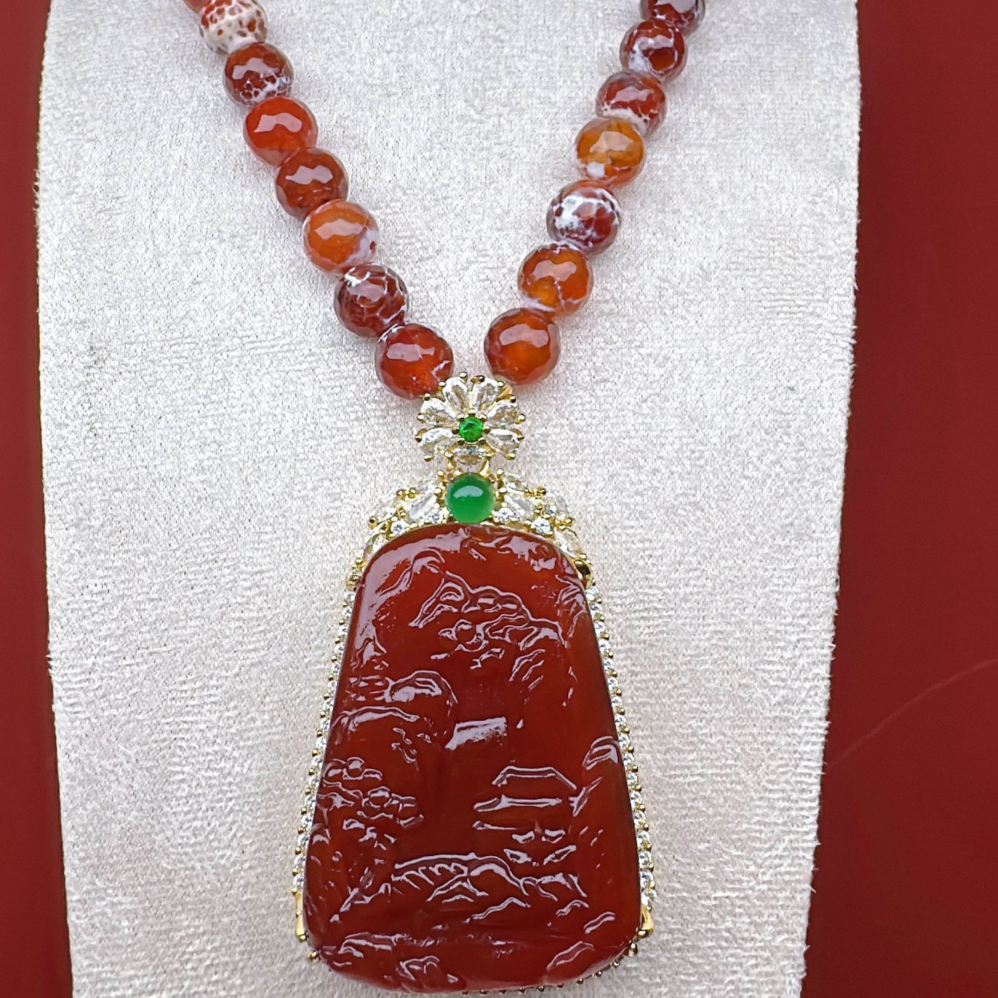 天然原石玛瑙多宝富贵平安牌DIY手链5A级招财纳福好运男女毛衣链