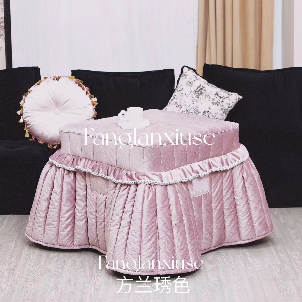 新款烤火罩加绒加厚烤火罩取暖茶几罩烤火桌被罩电炉罩桌布被