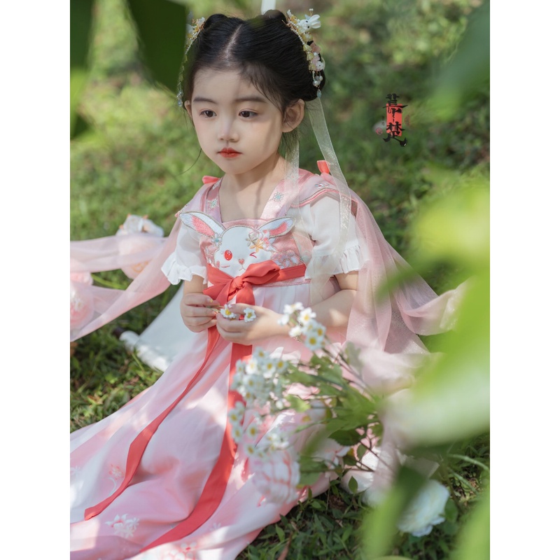 美人霁】汉服女童夏季端午新中式礼服裙中国风儿童古风国潮连衣裙