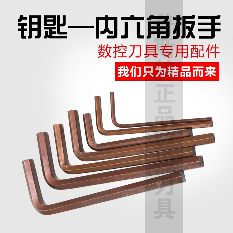 进口S2数控刀具配件内六角扳手L2/2.5/3/4/5mm工具内六棱12.9级T