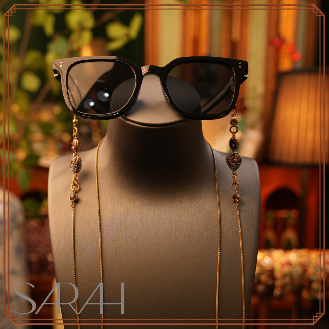 铜合金合成锆石项链 DearLisa.精工系列 复古重工精工制作 眼镜链