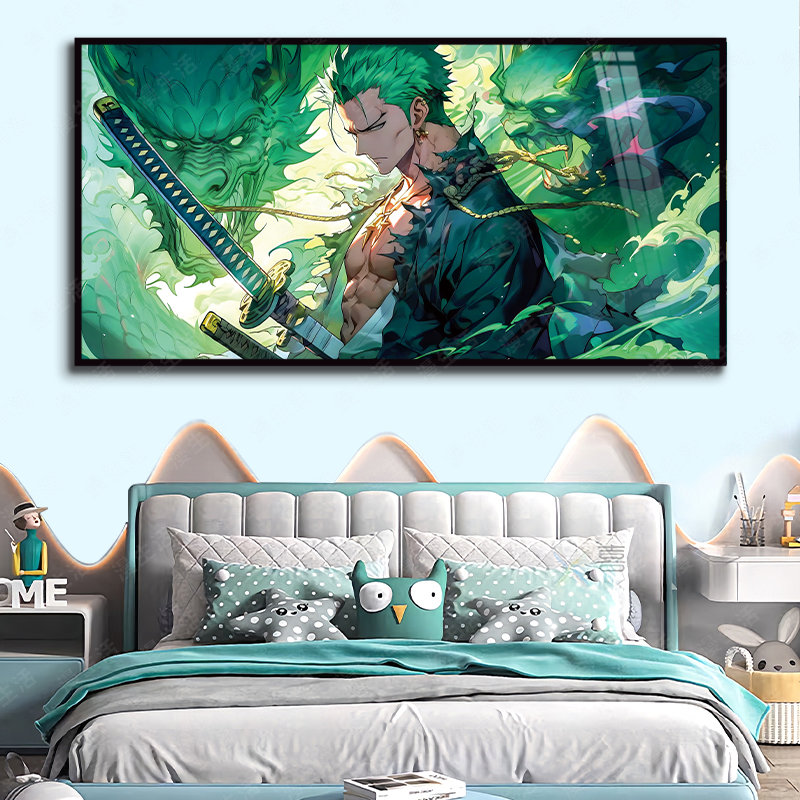 海贼王索隆双刀流高清沙发装饰画客厅卧室玄关壁画感轻奢动漫挂画