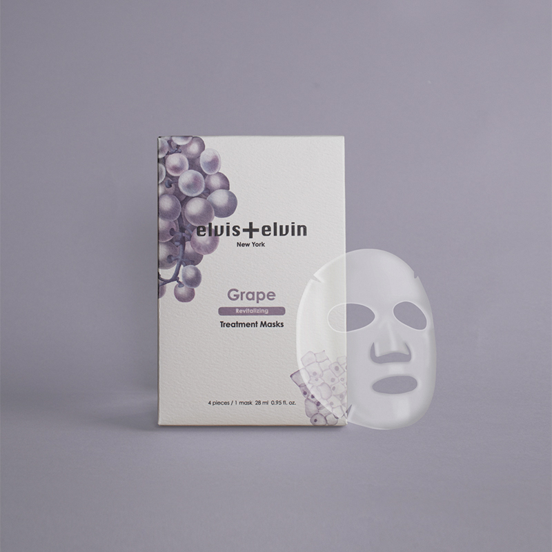 elvis+elvin玫瑰&葡萄&植物焕活面膜28ml*4片/盒补水&舒缓