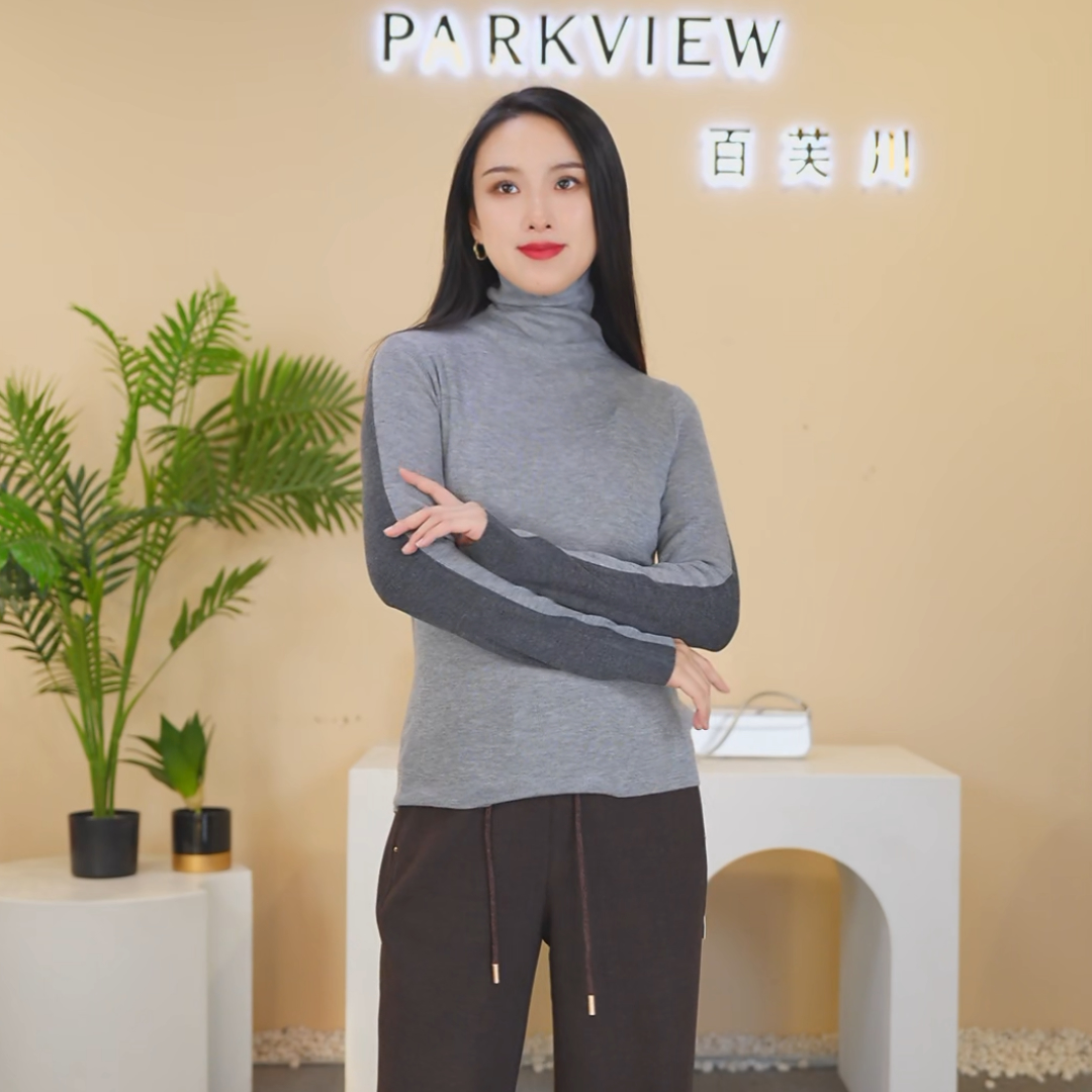 PARKVIEW/百芙川针织衫长袖时尚休闲百搭半高领秋冬套头AW3082-2
