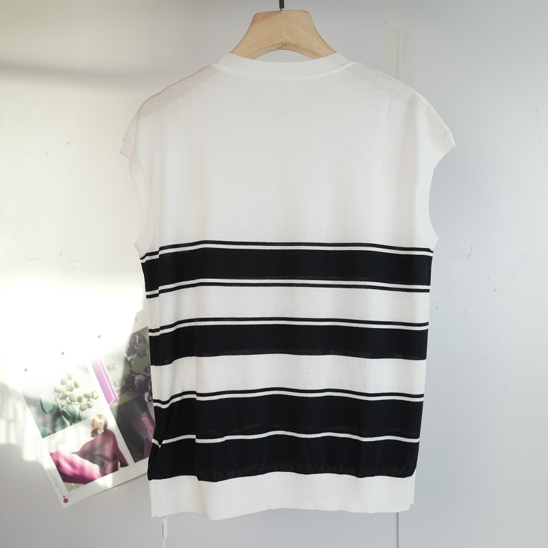 PARKVIEW/百芙川百搭针织衫女装上衣时尚夏季条纹圆领AW0141-1