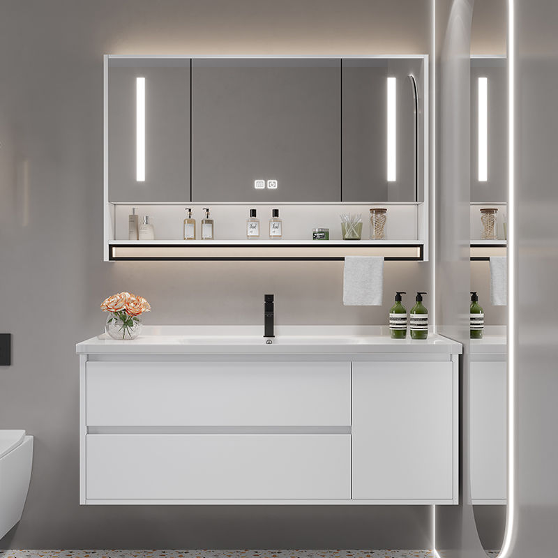 小扬哥推荐陶瓷一体洗手洗脸盆智能浴室柜组合小户型超窄40宽浴室