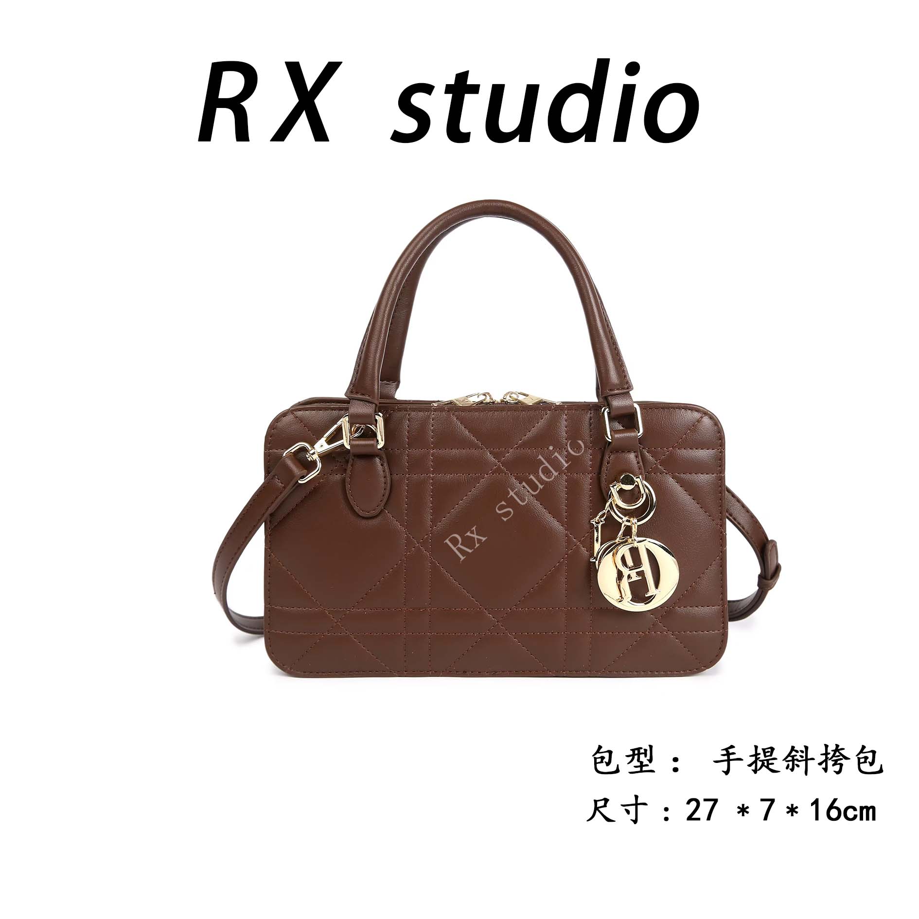 【瑞熙甄选】SKL-7257-咖啡色RAIN.CUN轻奢小众时尚女士包