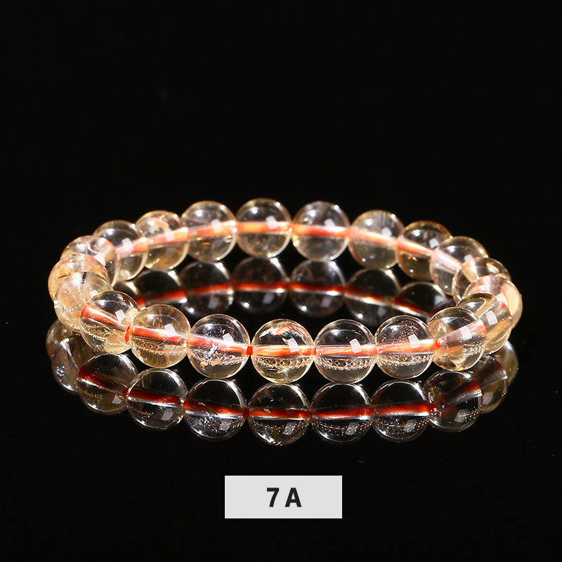 天然黄水晶手链情侣素圈多样性发一