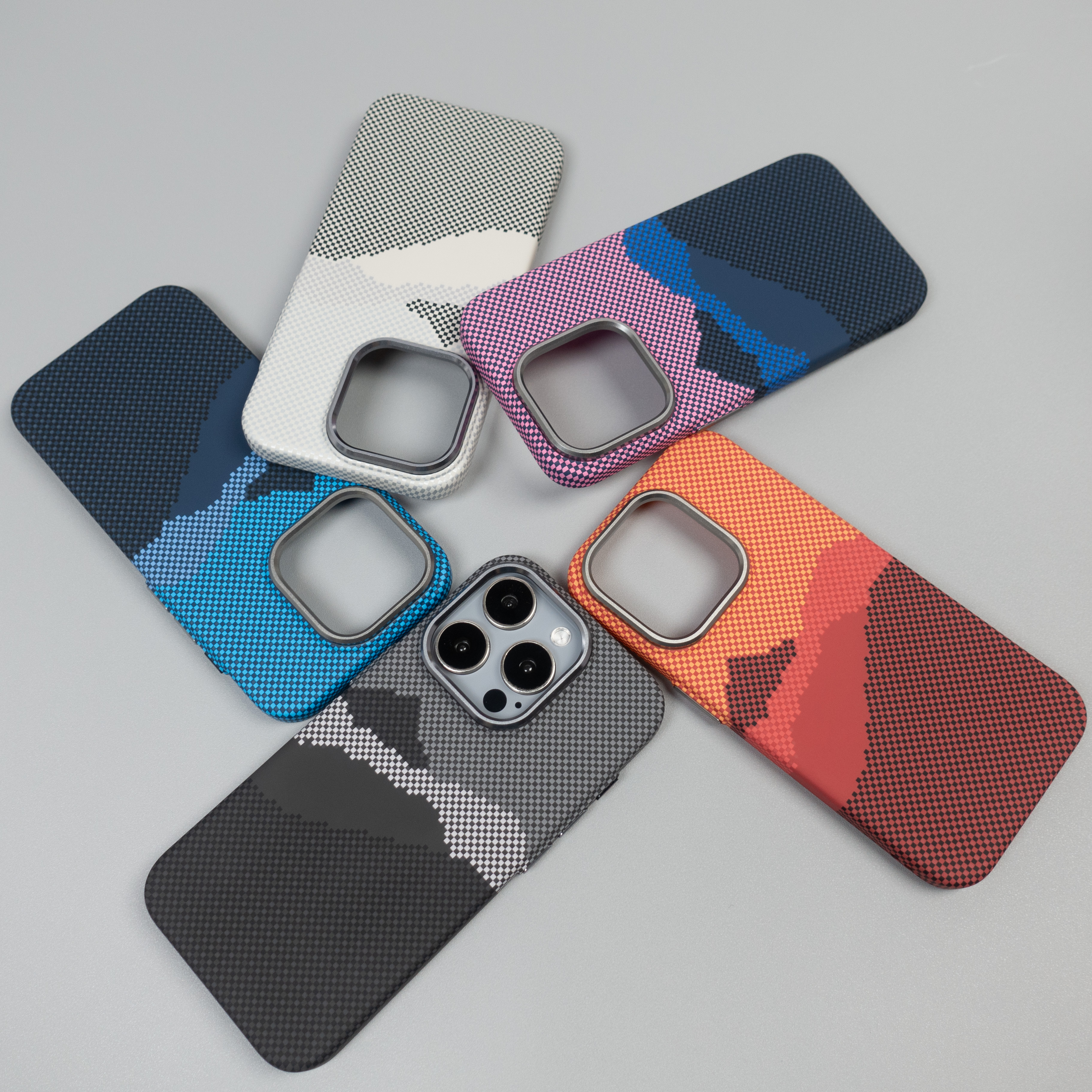 【山川系列】磁吸手机壳适用苹果iphone17/12promax凯夫拉纹理时尚