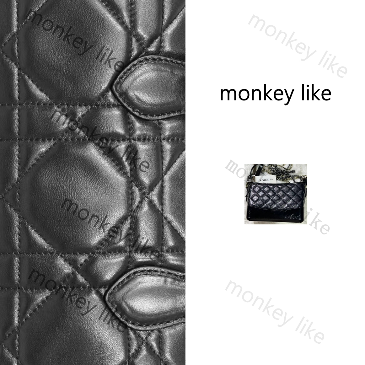 1086-1087 monkey like女士包包轻奢百搭真皮单肩腋下菱格包