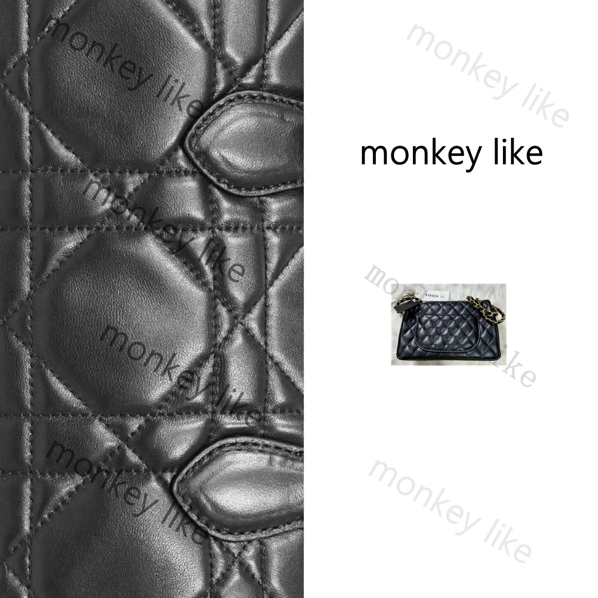 1009-1011 monkey like女士包包小香风轻奢百搭真皮单肩菱格包