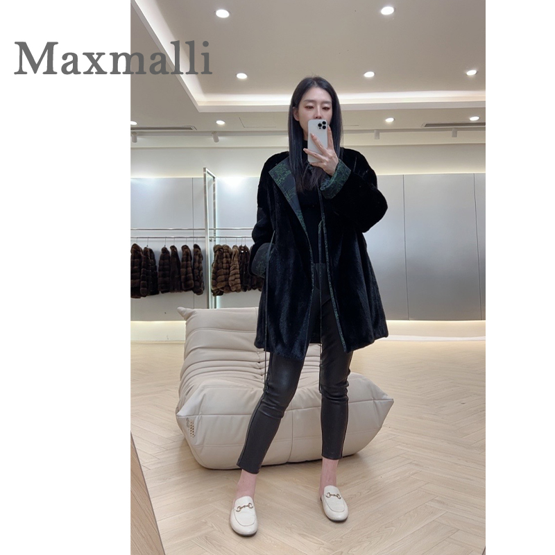 【 Maxmalli 】新款2024两面穿进口整貂貂皮大衣宽松水貂皮草外套女