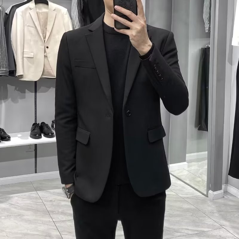 小西装外套男秋季男生韩版潮流商务百搭港风ins痞帅休闲西服外套