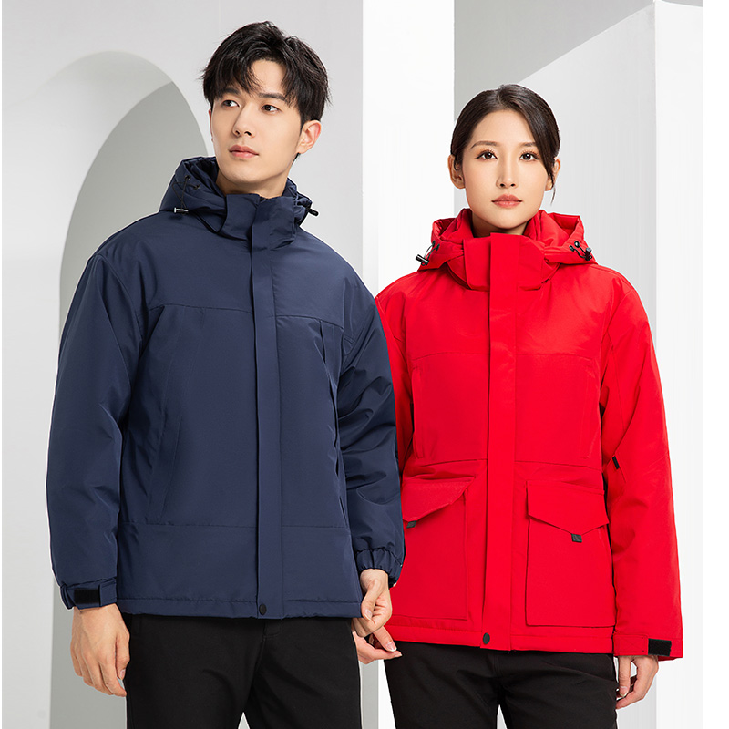户外冲锋衣加绒加厚连帽防水外套一体棉冲锋衣男女同款情侣款定制
