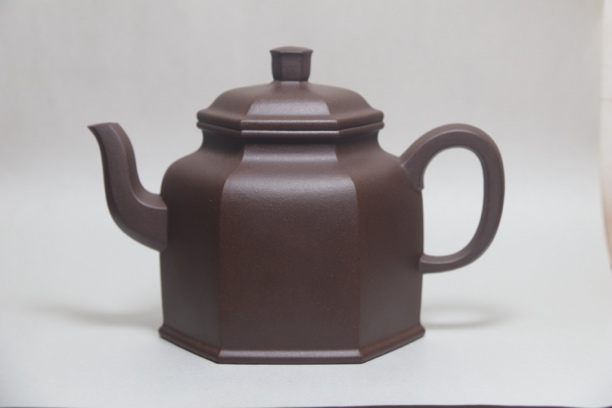 宜兴紫砂壶六方金钟壶经典方器原矿老紫泥精工制作茶道器具