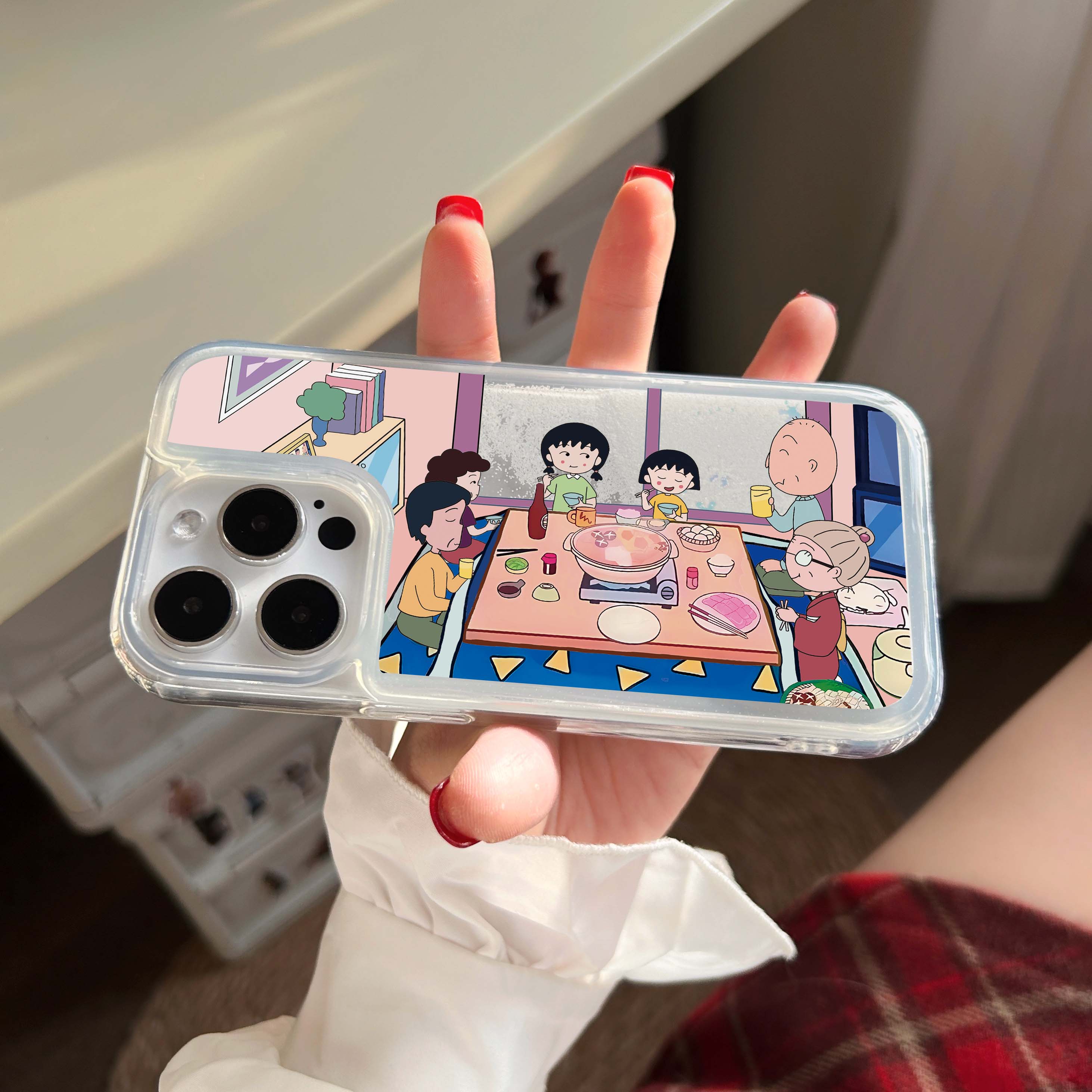 流沙小丸子一家适用iphone15手机壳苹果13/14promax卡通12/11可爱