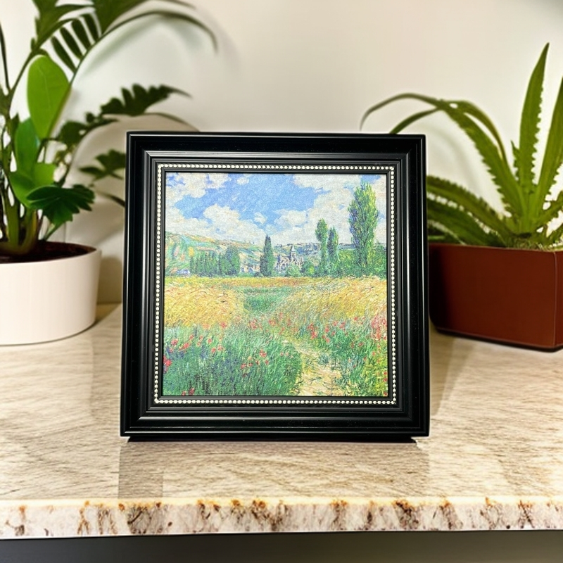 s18莫奈《圣马丁岛的小路挂》餐厅卧室电视背景墙印象派风景壁画