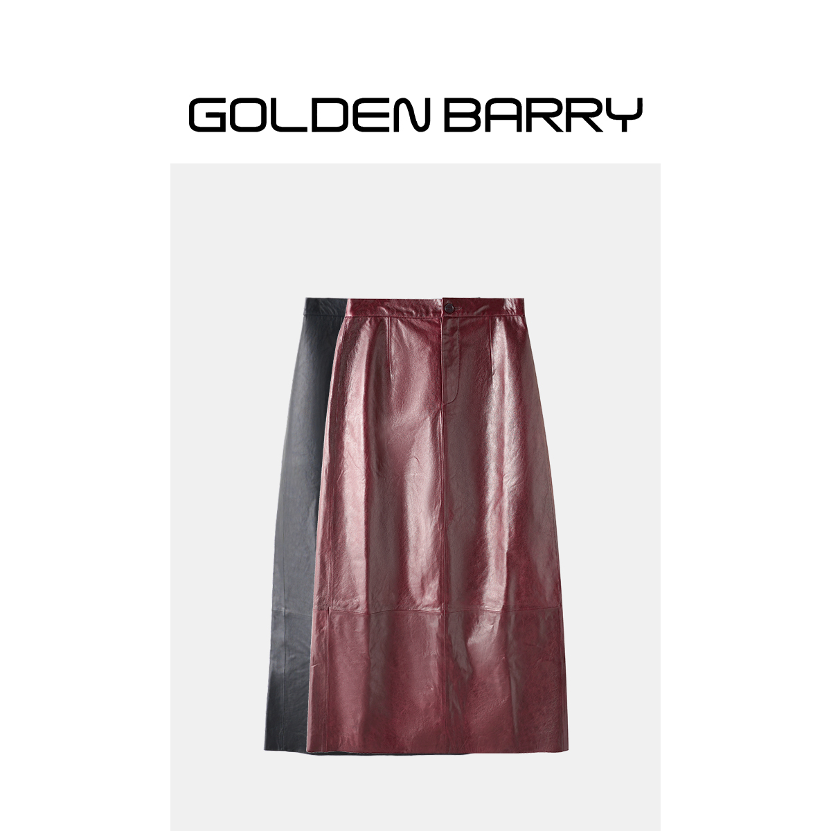 GOLDENBARRY|316004西班牙油蜡小羊皮直筒半裙