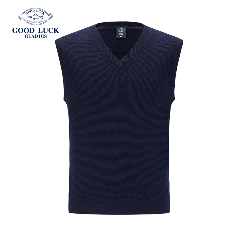 GOOD LUCK德鲨秋冬新品羊毛背心保暖休闲上装-FR13102