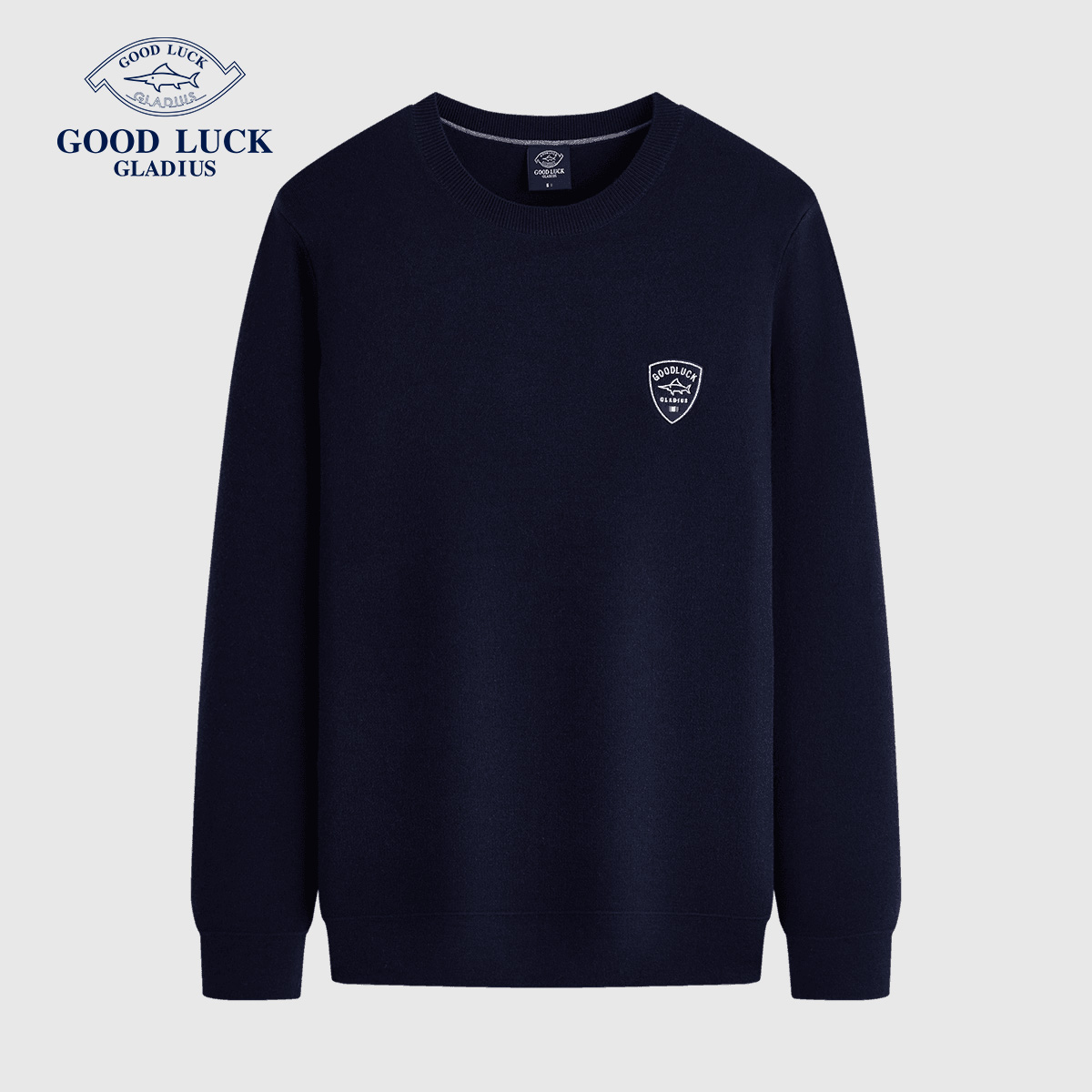 GOODLUCK德鲨秋冬休闲长袖新款羊毛衫柔软保暖圆领上衣-L2T43203