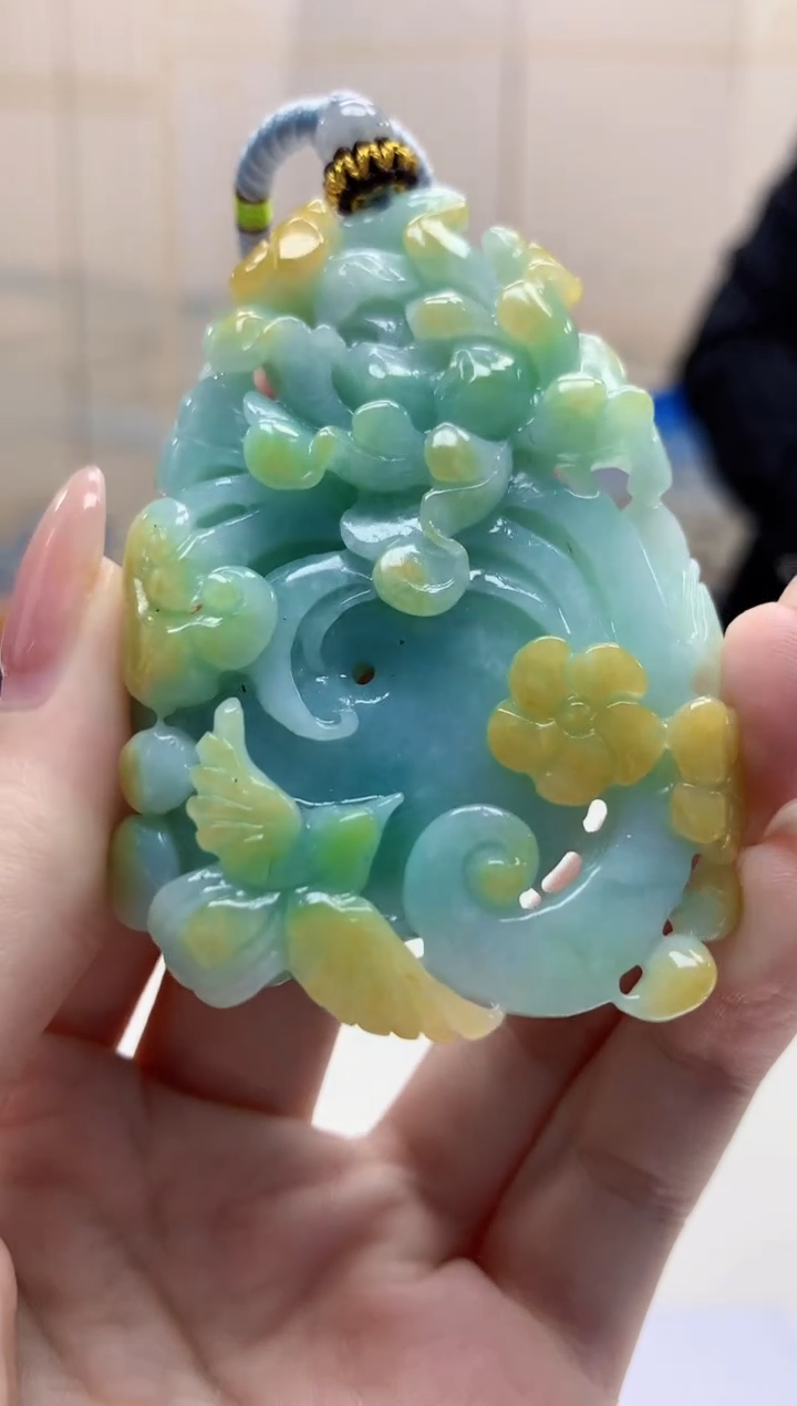 【闪购商品】定制翡翠未镶嵌4969jw-毛货挂件96