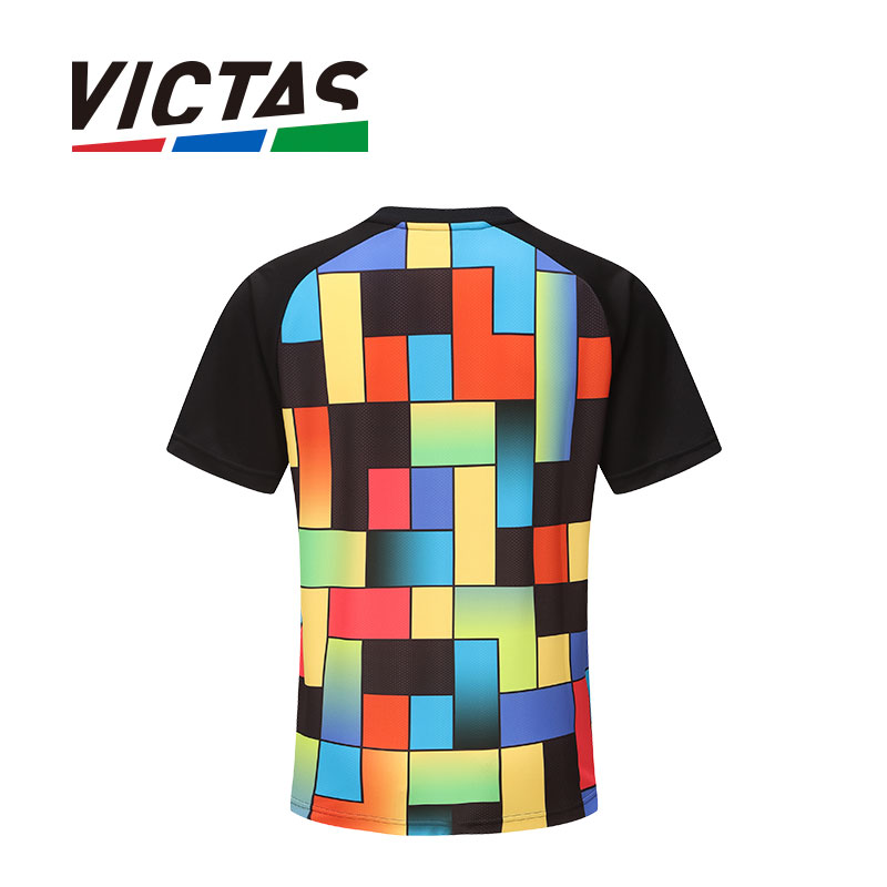 victas维克塔斯乒乓球比赛服短袖086108多彩
