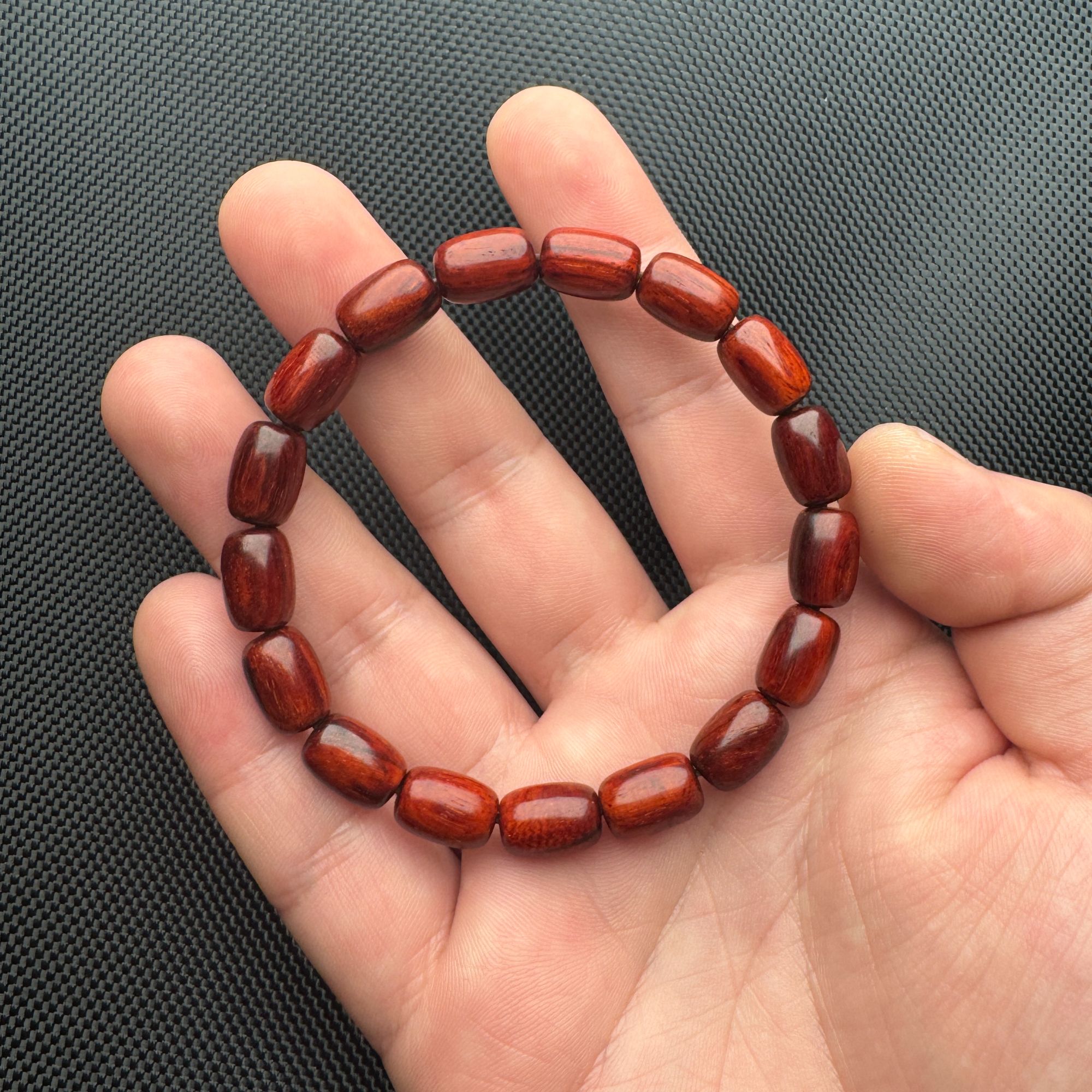 印度小叶紫檀 檀香紫檀 枣珠8*12麟底手串 男女手串