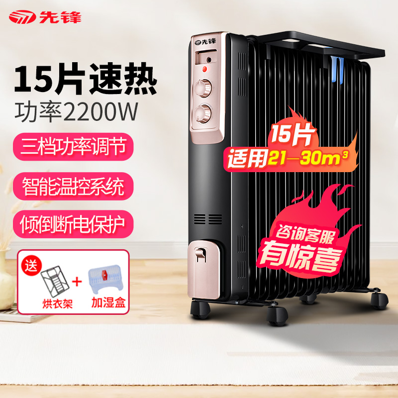 先锋(SINGFUN)取暖器油汀家用电暖气片15片 DYT-Z2Pro