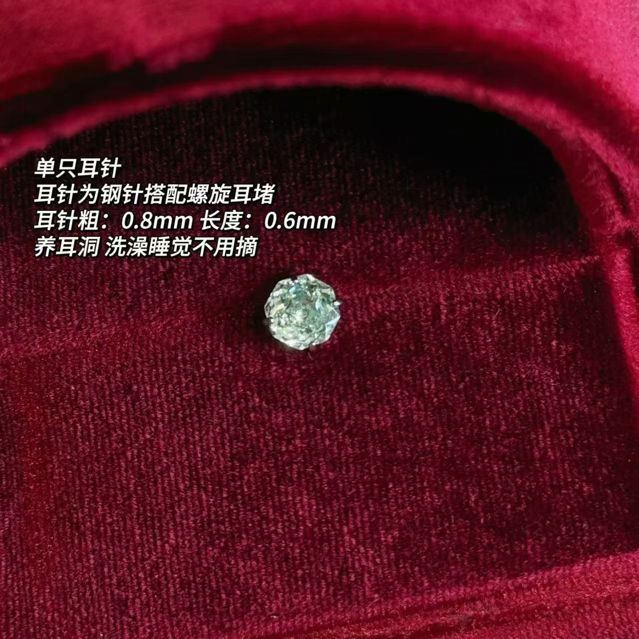 钛钢锆石耳饰 BIBI【薄荷绿玫瑰】耳针Q074