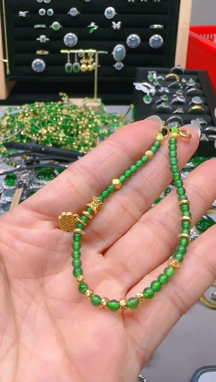 【闪购商品】翡翠手链银S925镶嵌148手链
