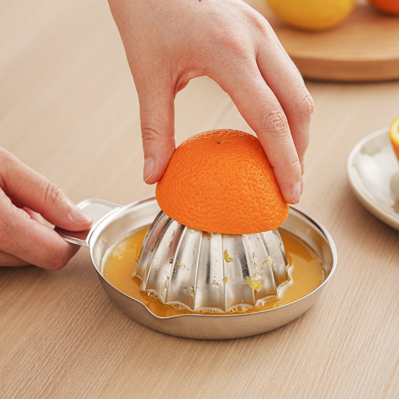 HASAMI-YAKI/波佐见烧不锈钢榨汁器手动挤汁器柠檬橙子按压器榨汁
