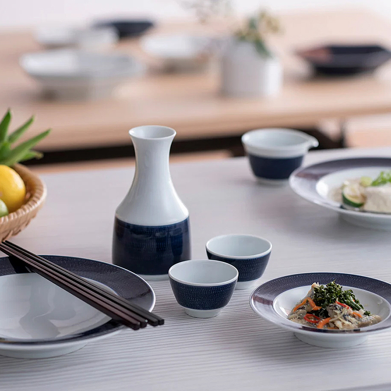 波佐见烧白山陶器绫织简约家用陶瓷酒壶